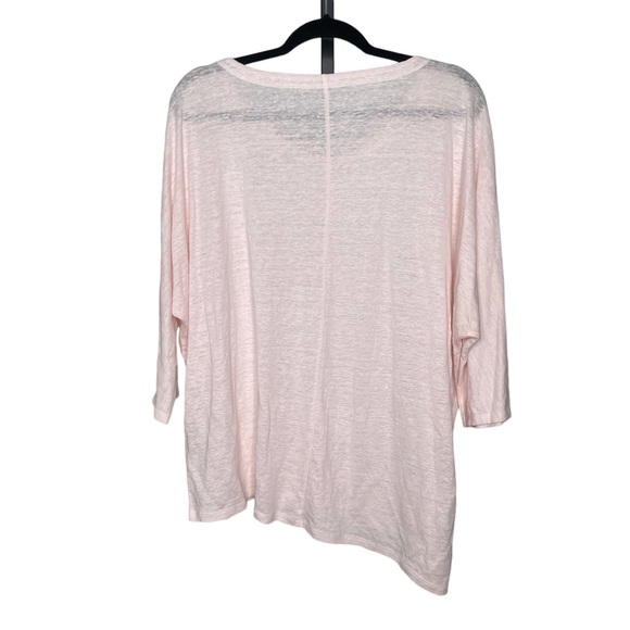 Eileen Fisher Asymmetrical Hem Top Size Large Soft Pink 100% Organic Linen NWOT - Picture 4 of 5